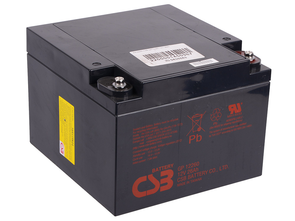 Csb battery. CSB Battery GP 12260. Аккумулятор CSB GP 12260. CSB gp12260 (12в/26 а·ч). Аккумуляторная батарея для ИБП CSB gp12260 12v 26ah.